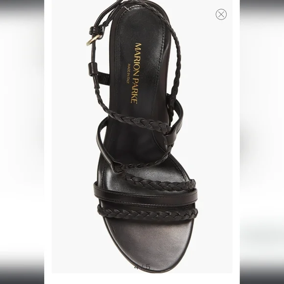 Marion Parker Black Braided Heeled Sandal NWT